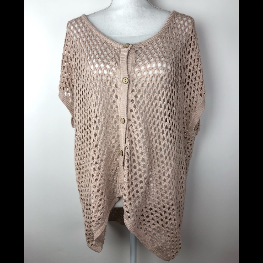 Mak B knit sleeveless crochet sweater